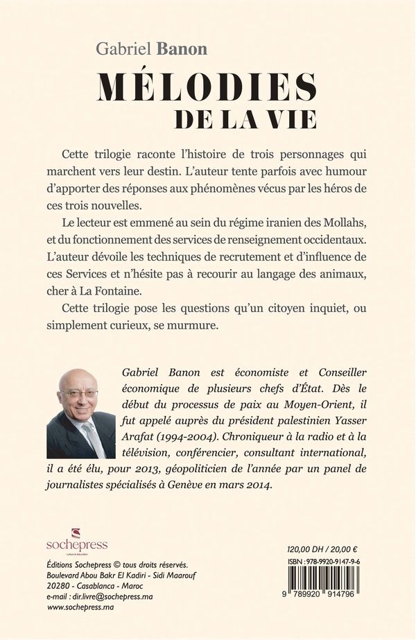 Quatrième de couverture de « MELODIE DE LA VIE »