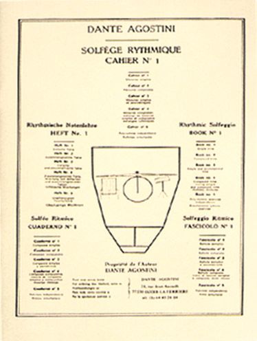 Couverture du livre « DANTE AGOSTINI : SOLFEGE RYTHMIQUE - VOLUME 1 - MESURES SIMPLES » de Agostini Dante, librairie Les Contes Infusés à Corte