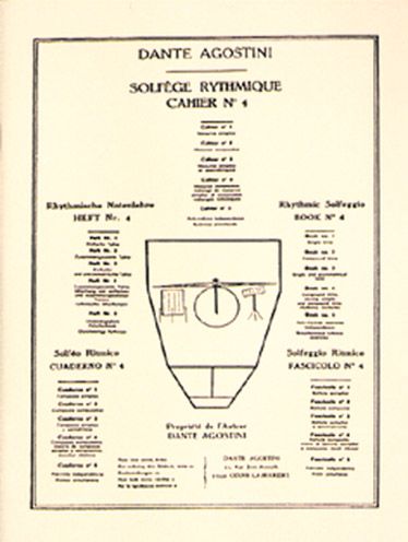 Couverture du livre « DANTE AGOSTINI : SOLFEGE RYTHMIQUE - VOLUME 4 » de Agostini, Dante, librairie Les Contes Infusés à Corte