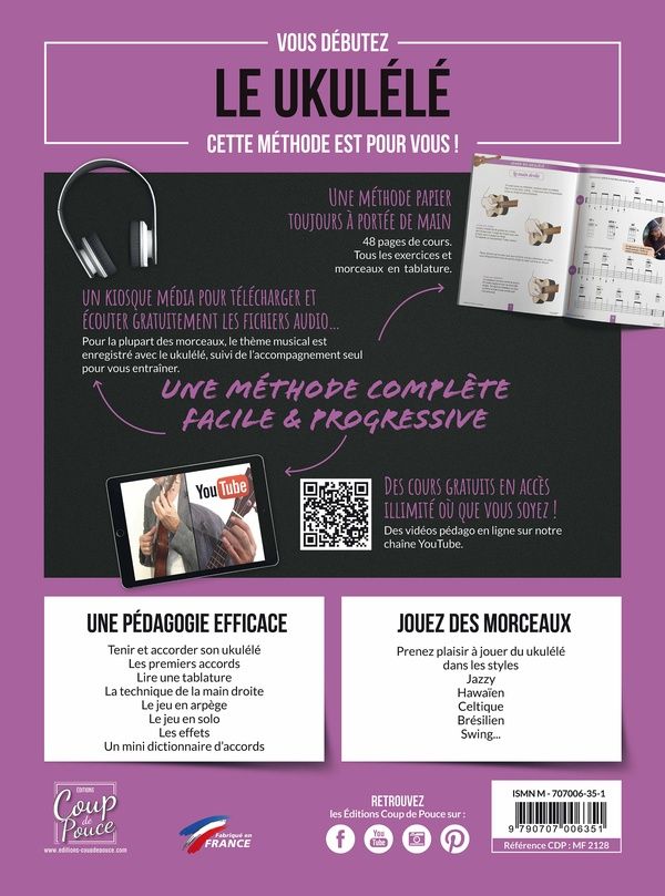 Quatrième de couverture de « METHODE COUP DE POUCE UKULELE »