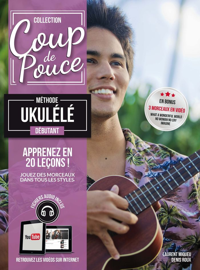 Couverture du livre « METHODE COUP DE POUCE UKULELE » de Roux/miqueu, librairie Les Contes Infusés à Corte