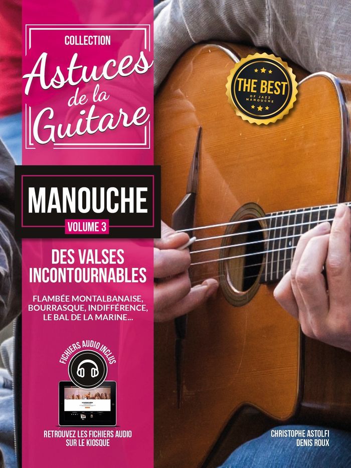 Couverture du livre « METHODE ASTUCES DE LA GUITARE MANOUCHE VOL.3 » de Roux/astolfi, librairie Les Contes Infusés à Corte