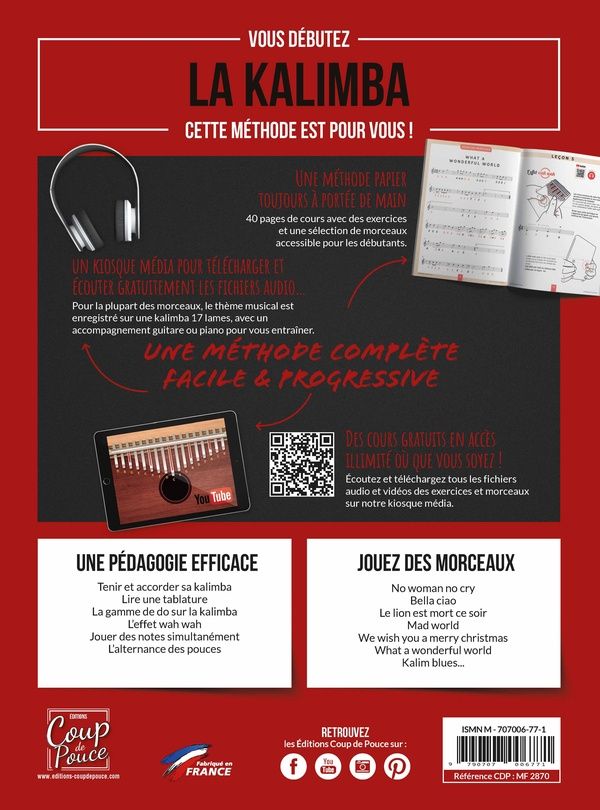 Quatrième de couverture de « METHODE COUP DE POUCE KALIMBA »