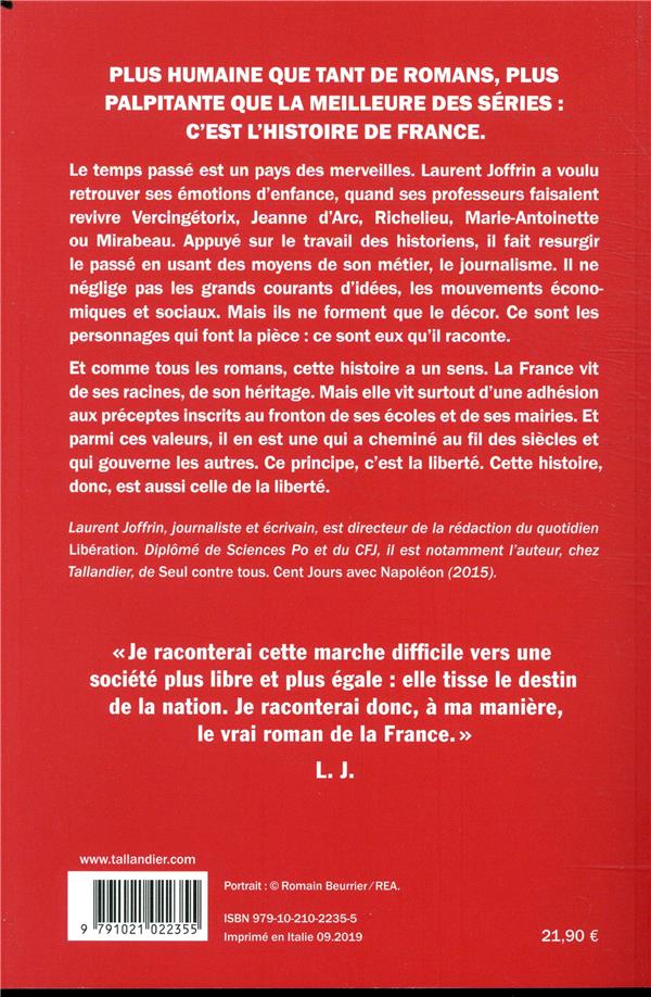 Quatrième de couverture de « Le roman de la France : de Vercingétorix à Mirabeau »