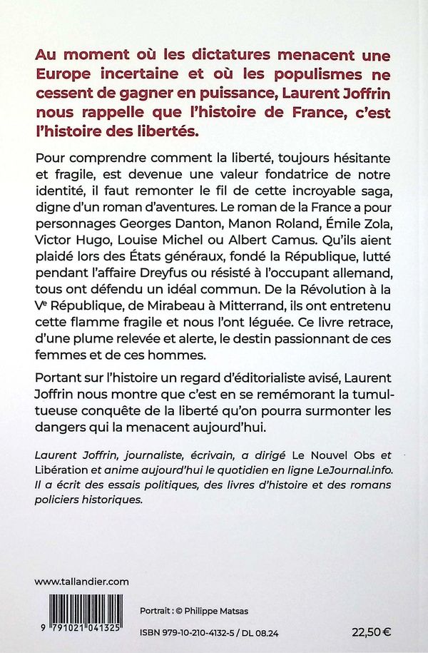 Quatrième de couverture de « La conquête de la liberté : de Mirabeau à Mitterrand »