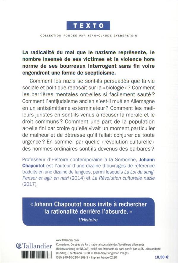 Quatrième de couverture de « Comprendre le nazisme »