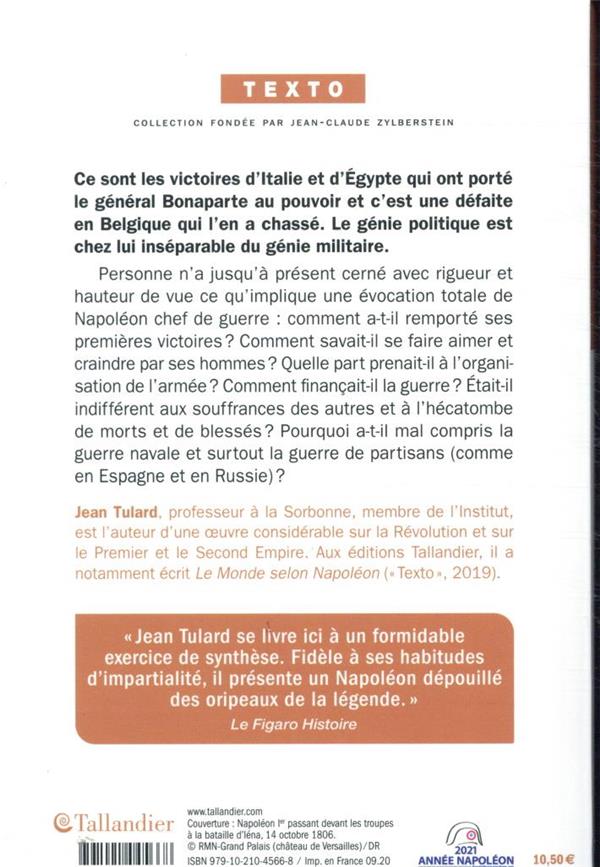 Quatrième de couverture de « NAPOLEON CHEF DE GUERRE »