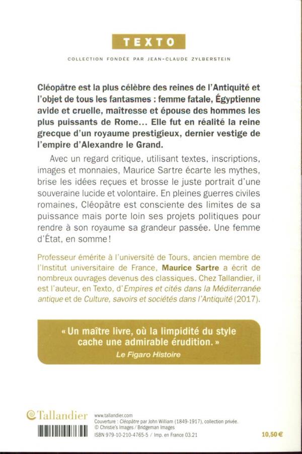 Quatrième de couverture de « CLEOPATRE - UN REVE DE PUISSANCE »