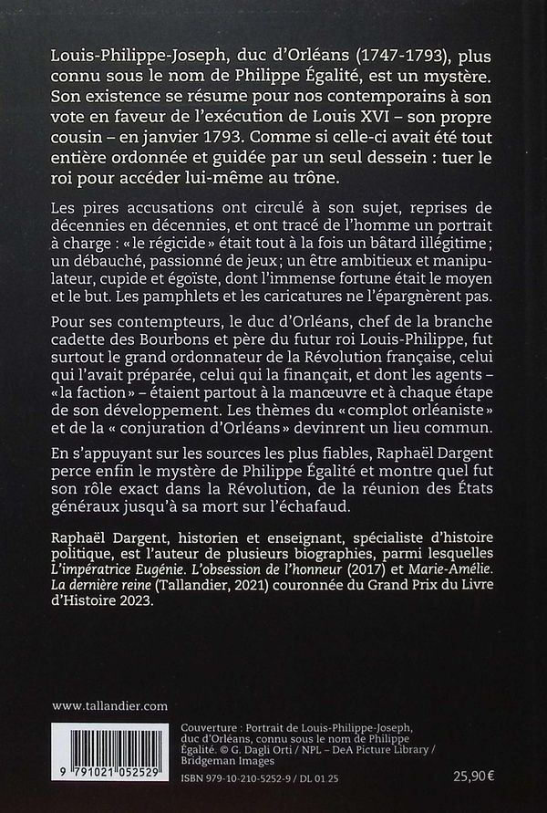 Quatrième de couverture de « Philippe Égalité : le prince de la Révolution »