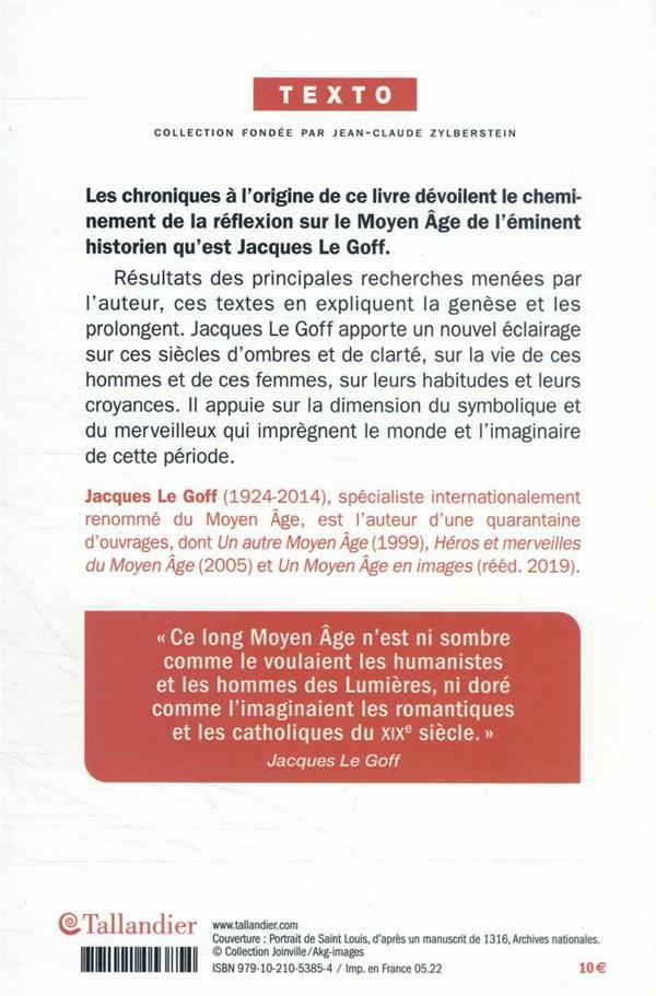 Quatrième de couverture de « UN LONG MOYEN AGE »
