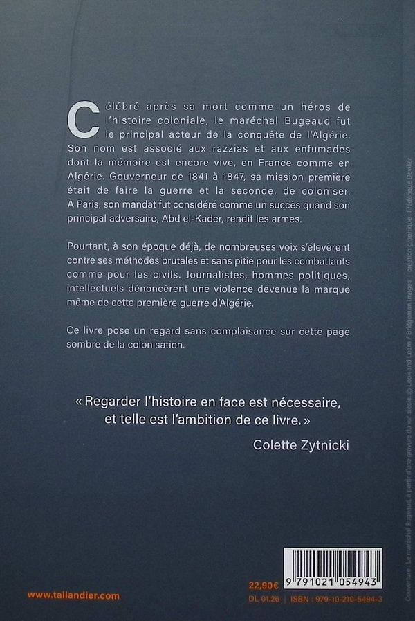 Quatrième de couverture de « Le cas Bugeaud : les violences de la conquête coloniale en Algérie »