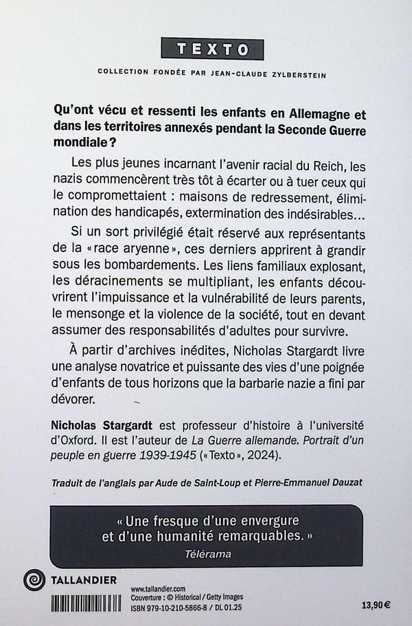 Quatrième de couverture de « Des enfants en guerre : Allemagne 1939-1945 »
