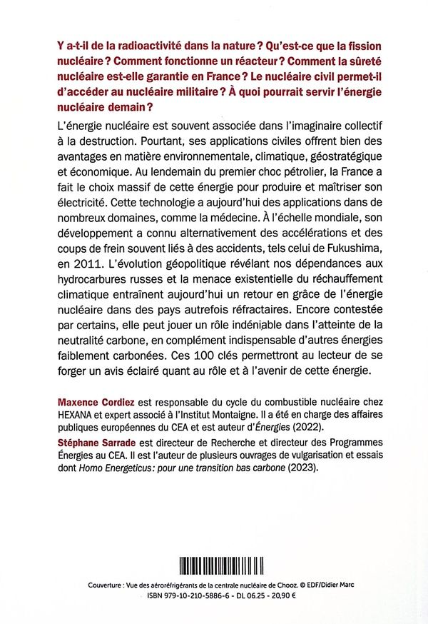 Quatrième de couverture de « L'énergie nucléaire en 100 questions : pour un monde en transition »