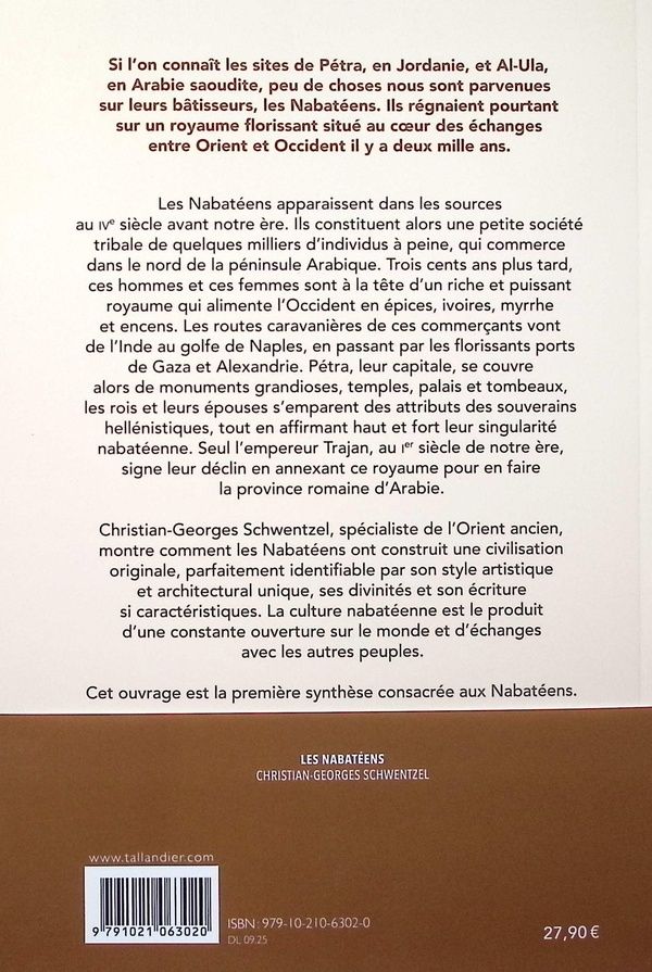 Quatrième de couverture de « Les Nabatéens : IVe siècle av. J.-C.-IIe siècle »