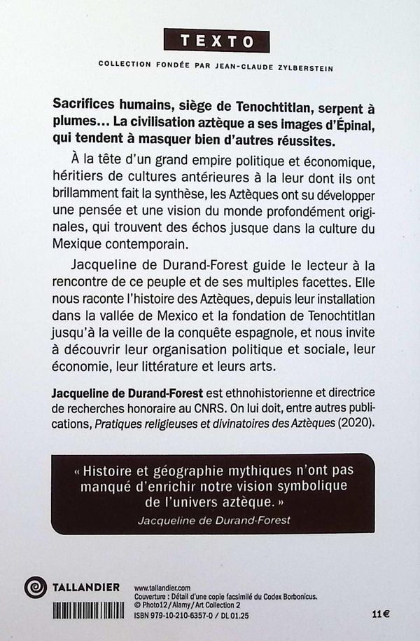 Quatrième de couverture de « Les Aztèques »