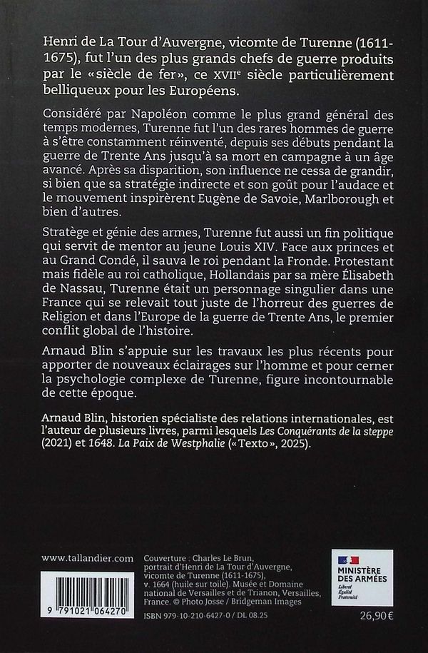 Quatrième de couverture de « Turenne : génie militaire et mentor de Louis XIV »