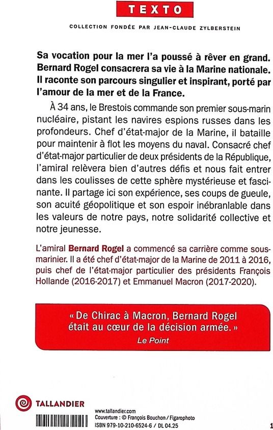 Quatrième de couverture de « Un marin à l'Élysée : des sous-marins nucléaires au bureau du président »