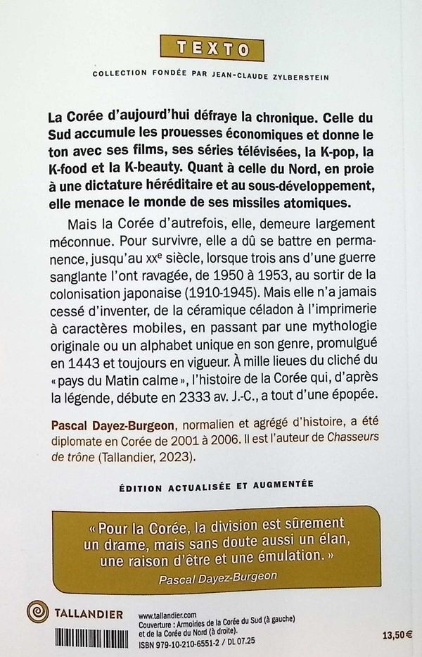 Quatrième de couverture de « Histoire de la Corée : des origines à nos jours »