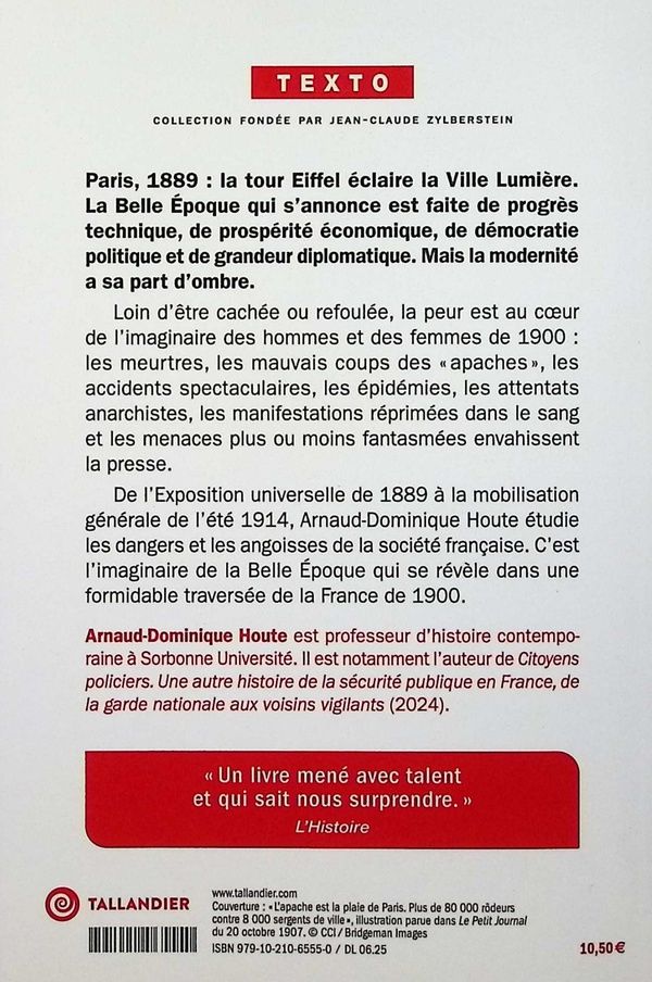 Quatrième de couverture de « L'envers de la Belle Époque : crimes, attentats, catastrophes et autres périls, 1889-1914 »