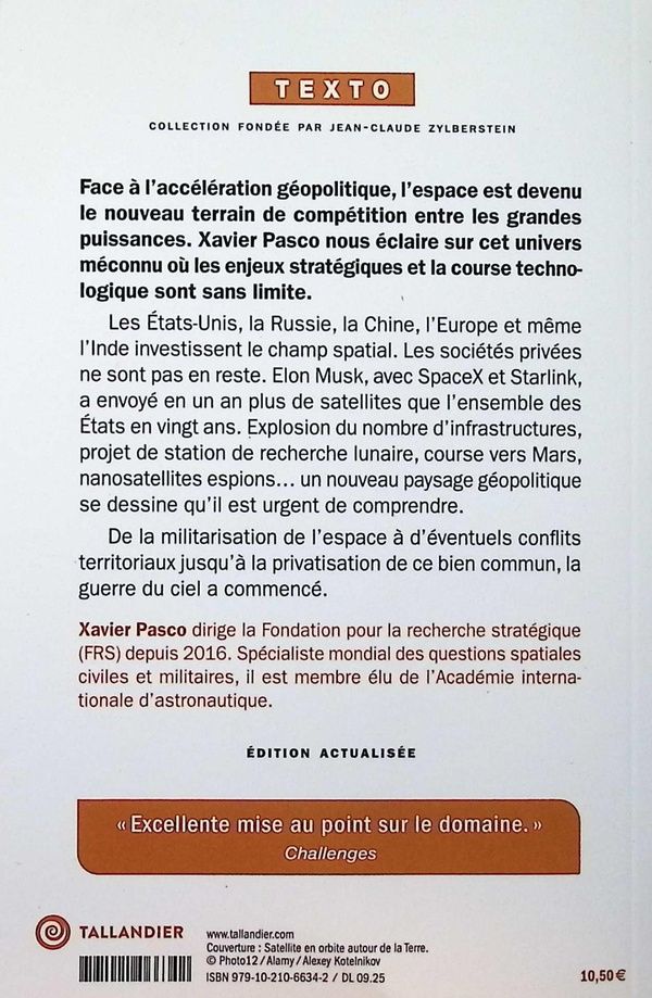 Quatrième de couverture de « Géopolitique de l'espace »