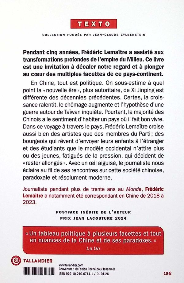 Quatrième de couverture de « Cinq ans dans la Chine de Xi Jinping »