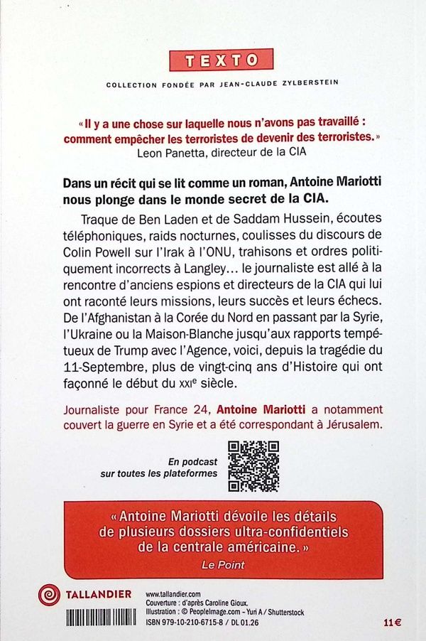 Quatrième de couverture de « L'Agence : histoires secrètes de la CIA »