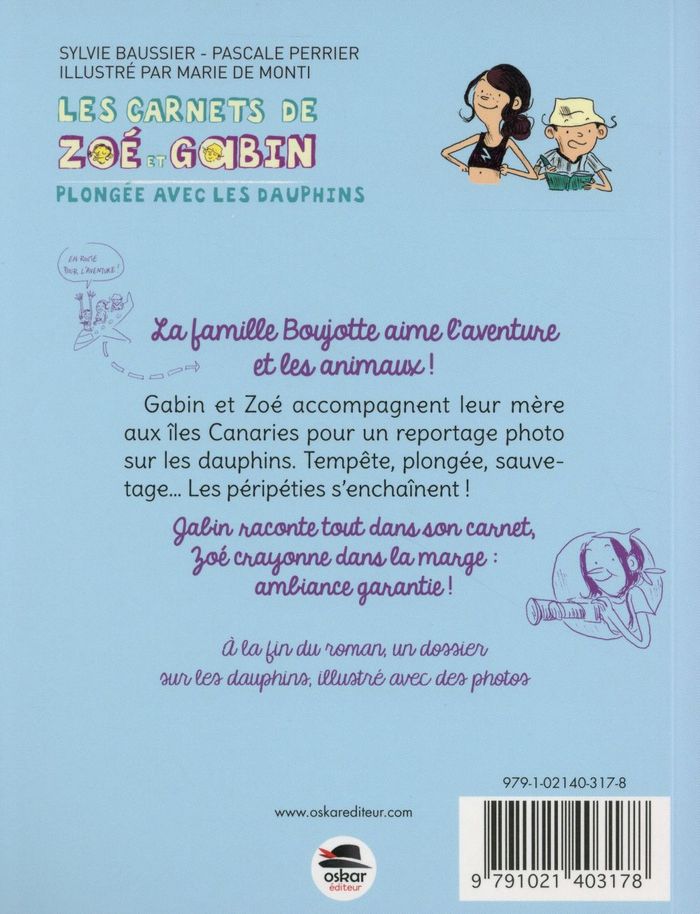 Quatrième de couverture de « Plongée avec les dauphins »