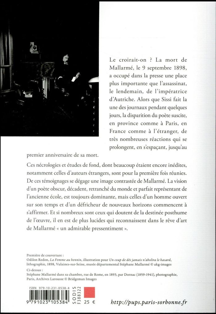 Quatrième de couverture de « MORT DE MALLARME »