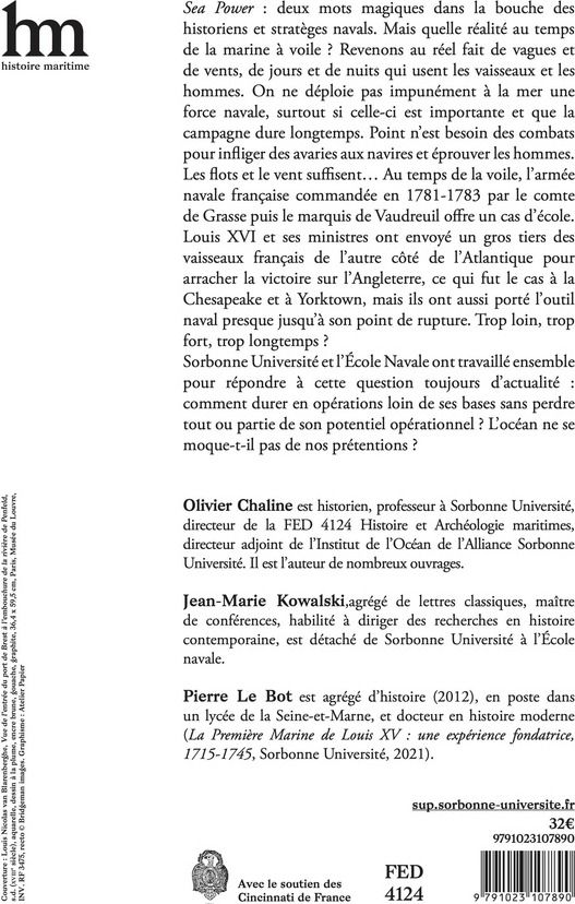 Quatrième de couverture de « Sea power ? : de Grasse et Vaudreuil, durer en opérations »