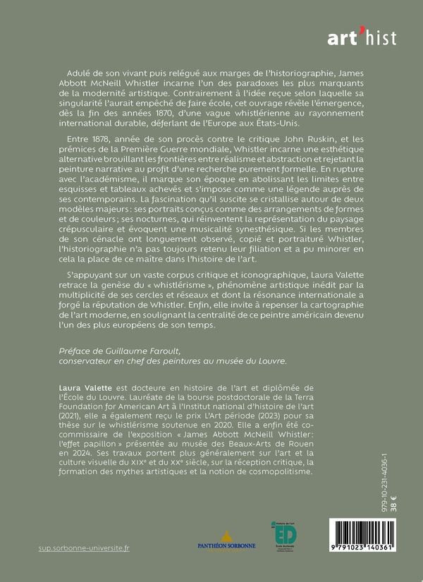 Quatrième de couverture de « DANS LE SILLAGE DE WHISTLER - L'INVENTION D'UN PHENOMENE ARTISTIQUE INTERNATIONAL »