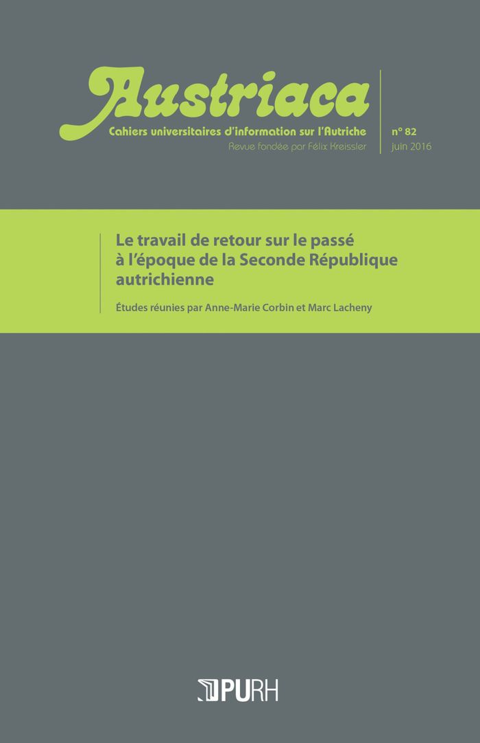 Couverture du livre « AUSTRIACA, N 82/JUIN 2016 », librairie Les Contes Infusés à Corte