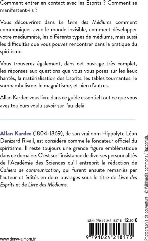 Quatrième de couverture de « Le livre des médiums ou Guide des médiums et des évocateurs »