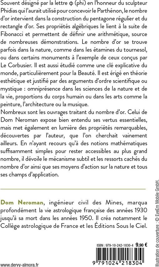 Quatrième de couverture de « Le nombre d'or : clé du monde vivant »