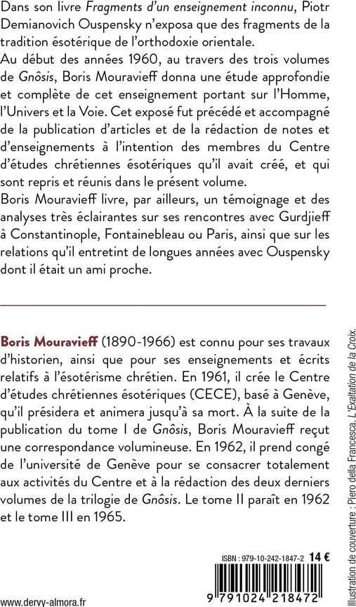 Quatrième de couverture de « Écrits sur Ouspensky, Gurdjieff et sur la tradition ésotérique chrétienne »