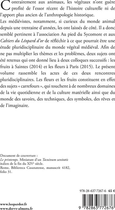Quatrième de couverture de « Fleurs et fruits au Moyen Âge »