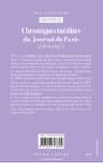 Quatrième de couverture de « Chroniques inédites du "Journal de Paris", 1819-1827 »