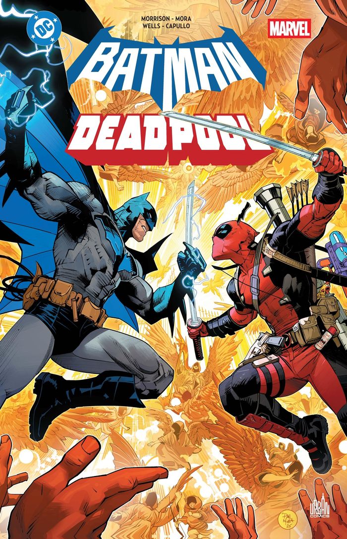 Couverture du livre « DC/MARVEL - DEADPOOL/BATMAN HARDCOVER », librairie Les Contes Infusés à Corte