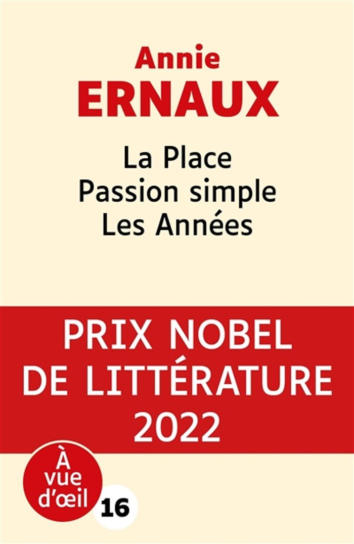 Couverture du livre « La place » de Annie Ernaux, librairie Les Contes Infusés à Corte