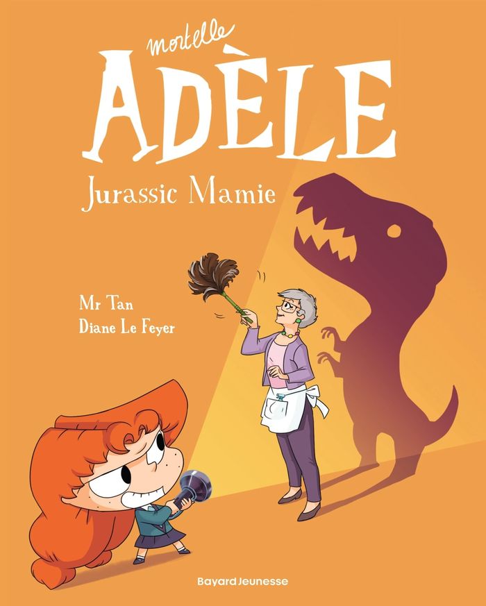 Couverture du livre « BD MORTELLE ADELE, TOME 16 - JURASSIC MAMIE » de Mr Tan/le Feyer, librairie Les Contes Infusés à Corte
