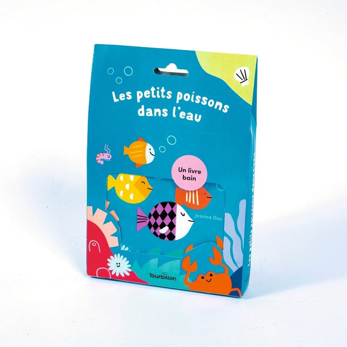 Couverture du livre « Les petits poissons dans l'eau : un livre bain » de Jessica Das, librairie Les Contes Infusés à Corte