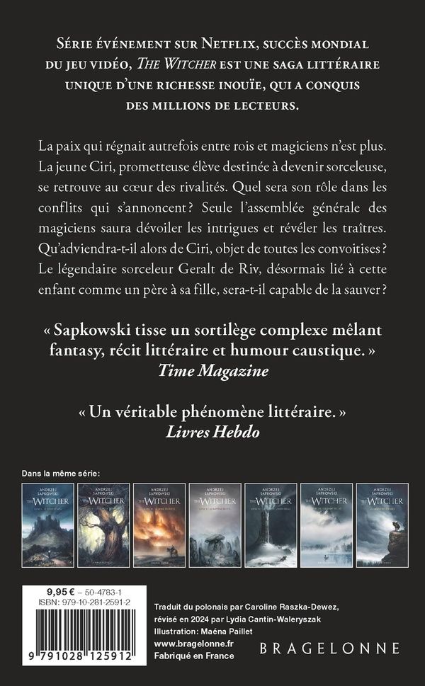 Quatrième de couverture de « SORCELEUR (WITCHER) - POCHE, T4 : LE TEMPS DU MEPRIS (TRADUCTION REVISEE) »