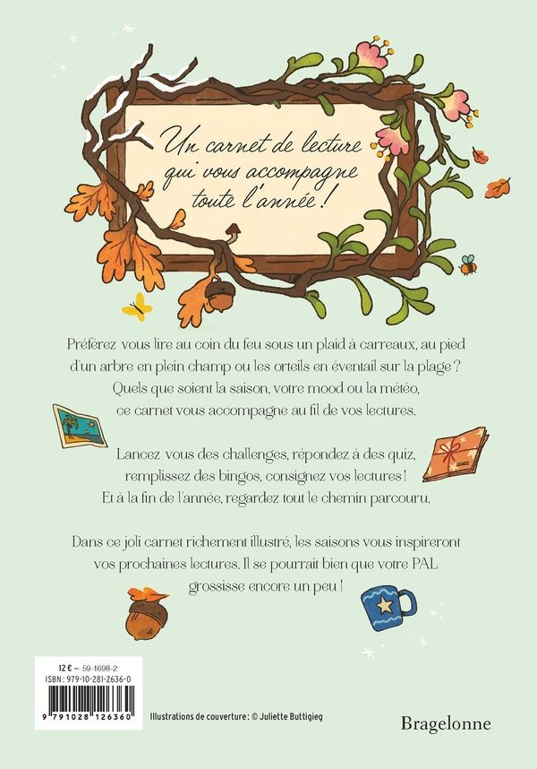 Quatrième de couverture de « CARNET DE LECTURE : AU FIL DES SAISONS »