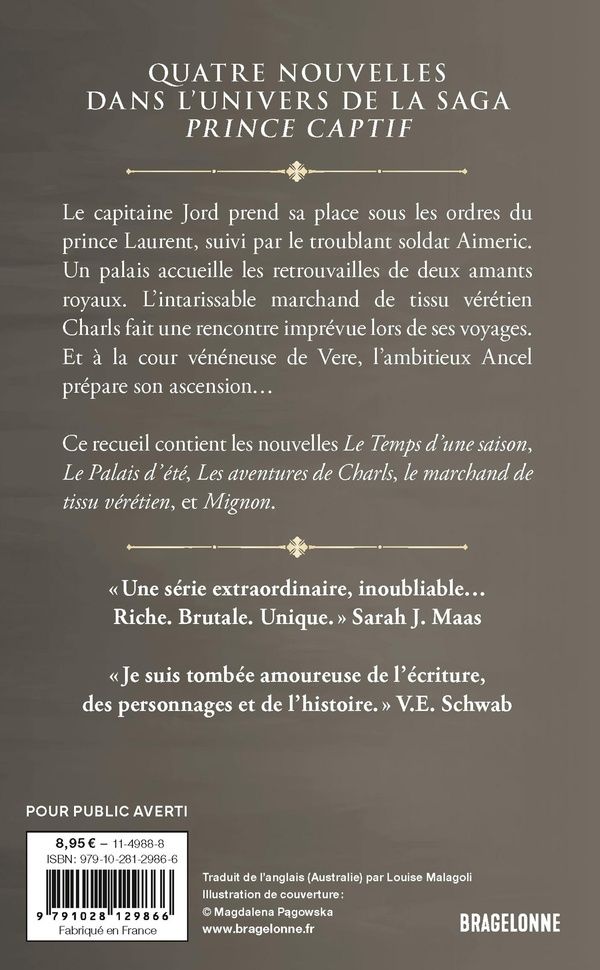 Quatrième de couverture de « PRINCE CAPTIF : LE PALAIS D'ETE ET AUTRES NOUVELLES »