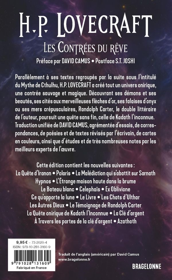 Quatrième de couverture de « INTEGRALE H.P. LOVECRAFT, T1 : LES CONTREES DU REVE »