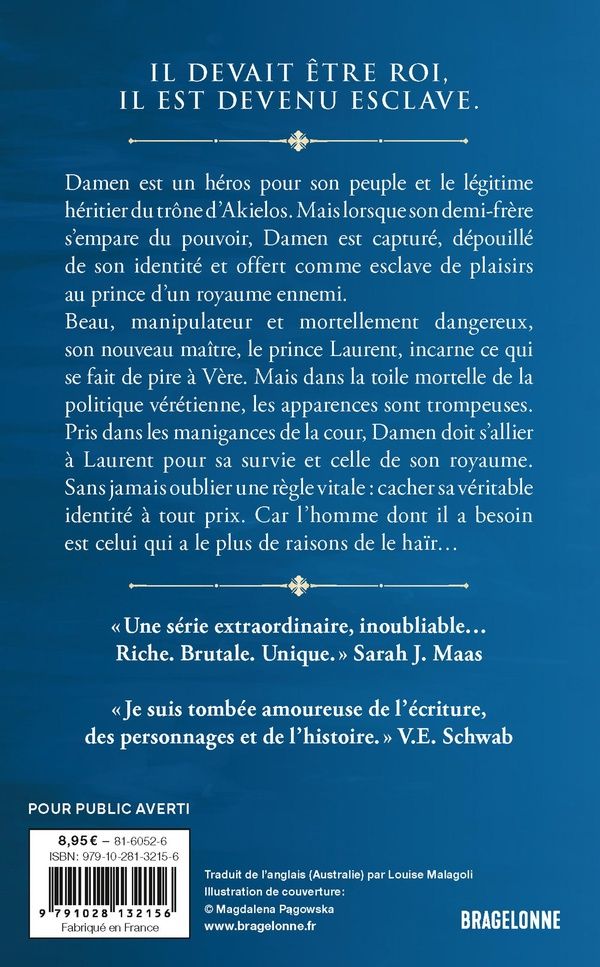 Quatrième de couverture de « PRINCE CAPTIF, T1 : L'ESCLAVE »