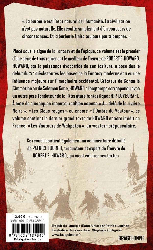 Quatrième de couverture de « Au-delà de la rivière Noire et autres récits épiques »