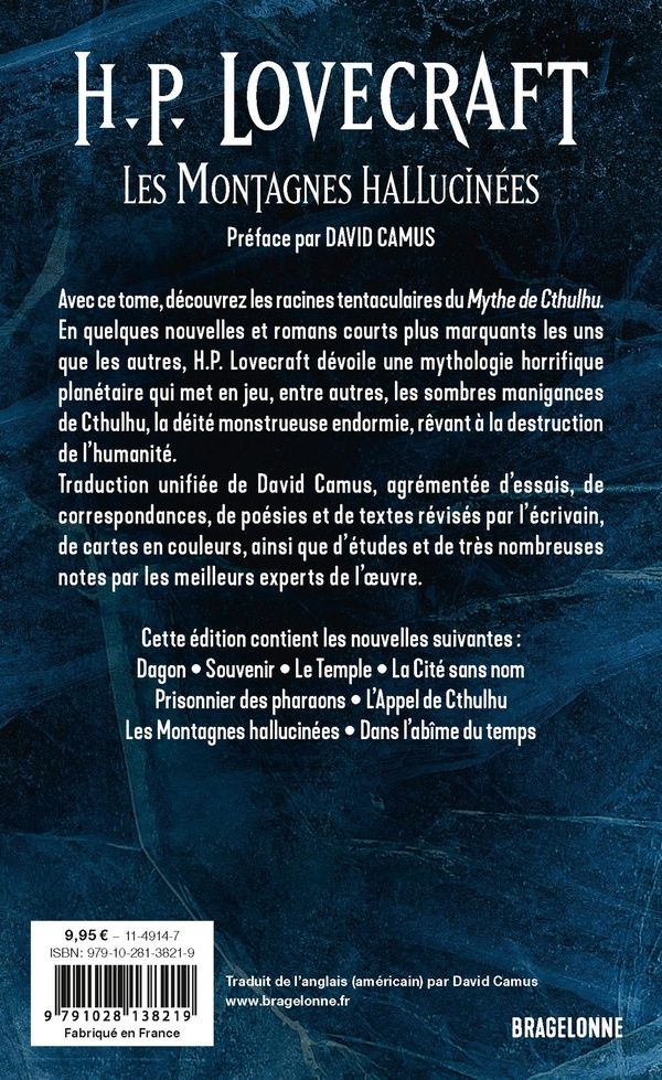 Quatrième de couverture de « INTEGRALE H.P. LOVECRAFT, T2 : LES MONTAGNES HALLUCINEES »