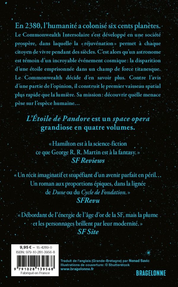 Quatrième de couverture de « L'ETOILE DE PANDORE, T1 : PANDORE ABUSEE »