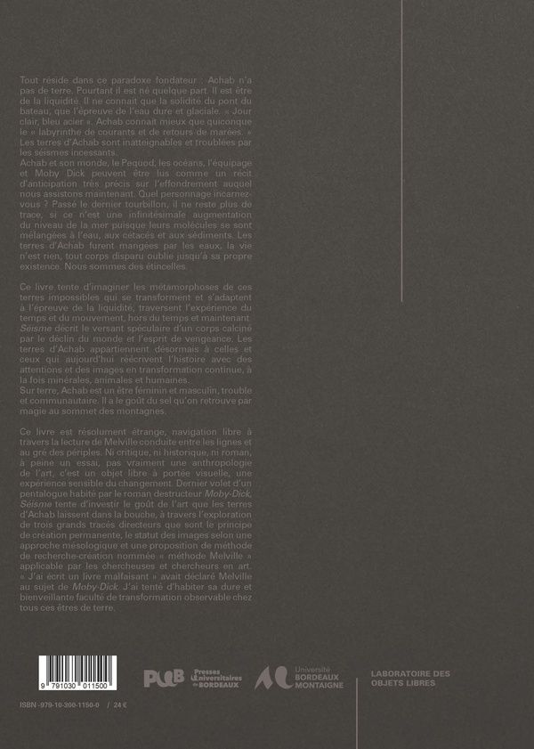 Quatrième de couverture de « Séisme : terres d'Achab »