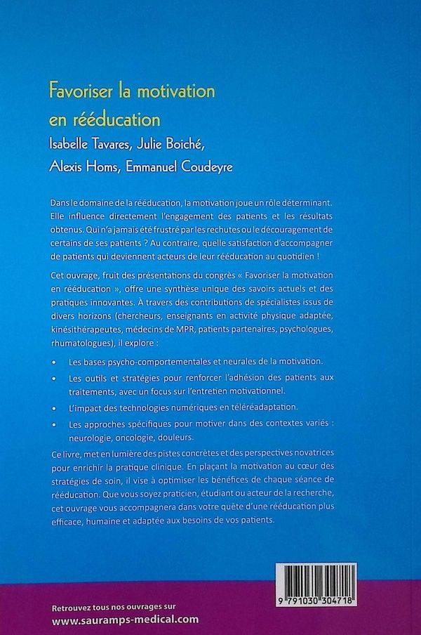Quatrième de couverture de « Favoriser la motivation en rééducation »